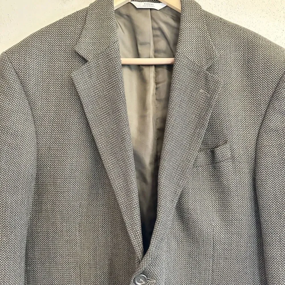 Versini Sport Coat Blazer Suit Jacket Silk/Wool Casual 2 Button Brown‎ Tan 46R